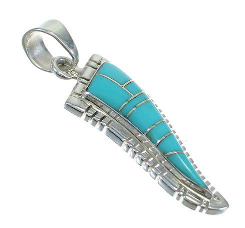 Genuine Sterling Silver Turquoise Inlay Pendant MX63134